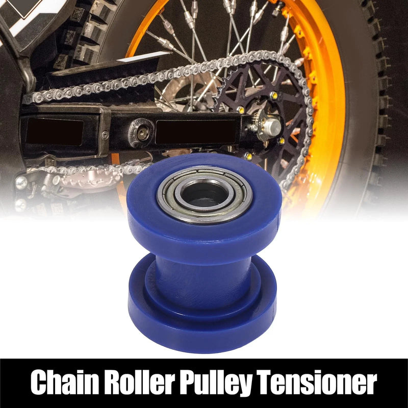 Motorcycle ATV Pulley Tensioner Wheel / 10mm Hole / Blue Chain Roller Guide