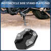 Motorcycle Side Stand Plate Pad with Wrench, Aluminum Alloy Titanium Tone