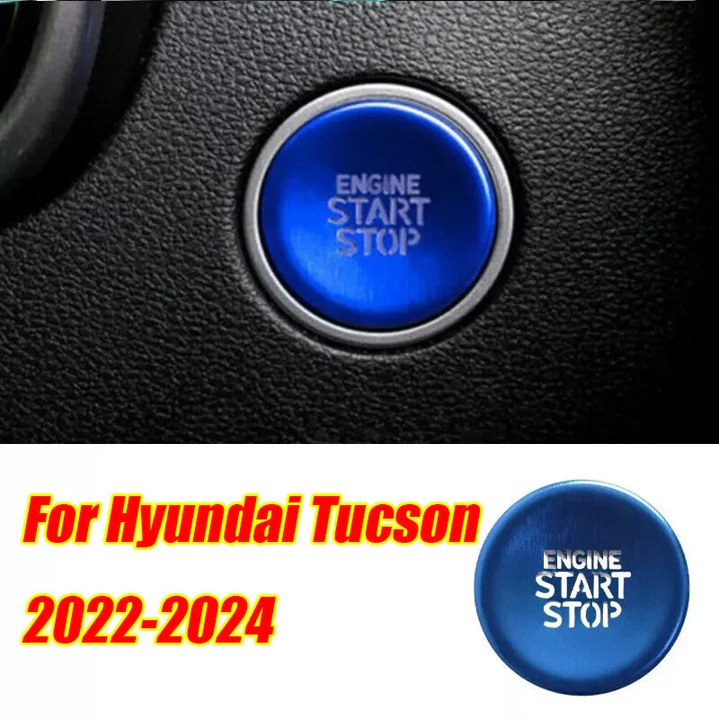 Hyundai Tucson Blue Aluminum Alloy Start Stop Button Trim (2022–24)