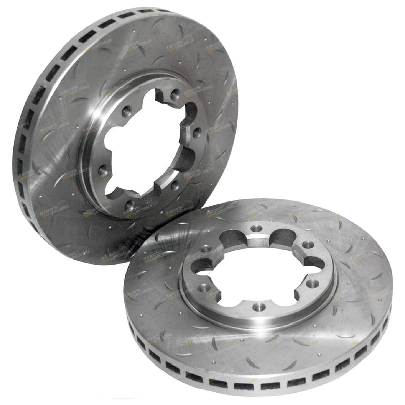 Patrol GU Y61 Front Drilled Slotted Disc Rotor + Pads (1997-2016)