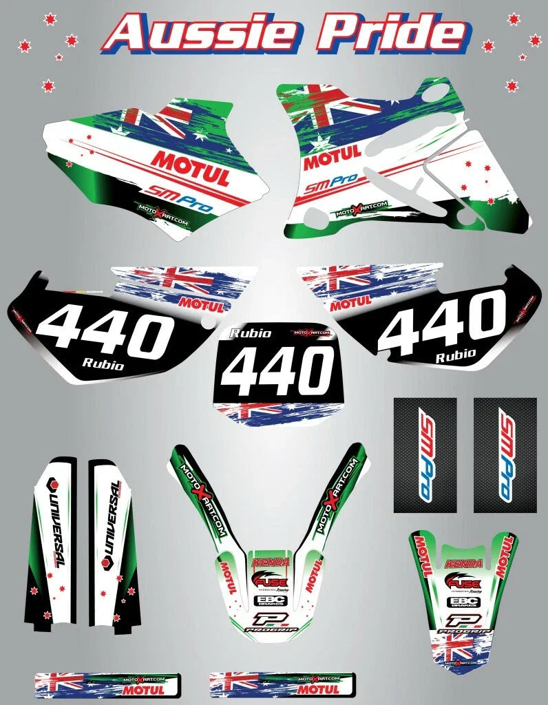 Kawasaki KX 125 AUSSIE PRIDE Custom Graphic Kit (2003-2012)