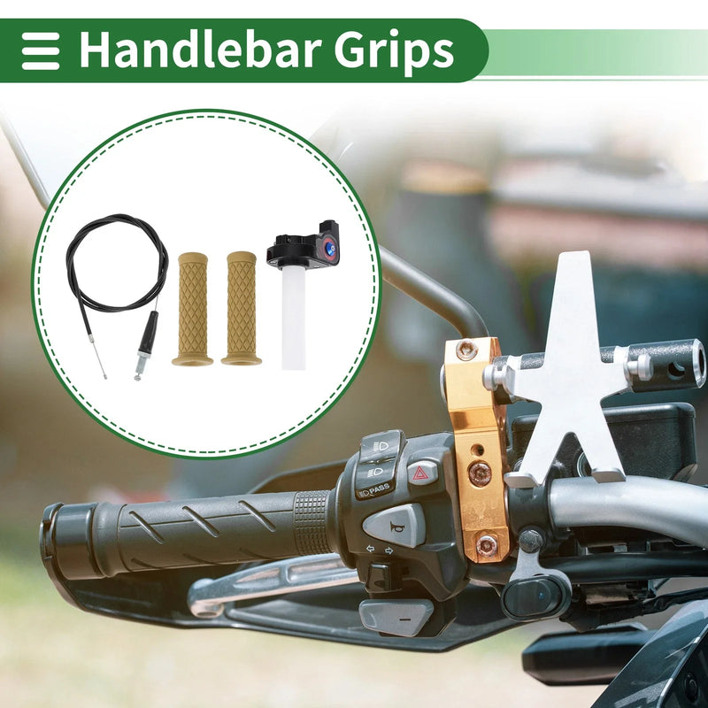 Motorcycle 7/8" 22mm Hand Grips Rubber Khaki
