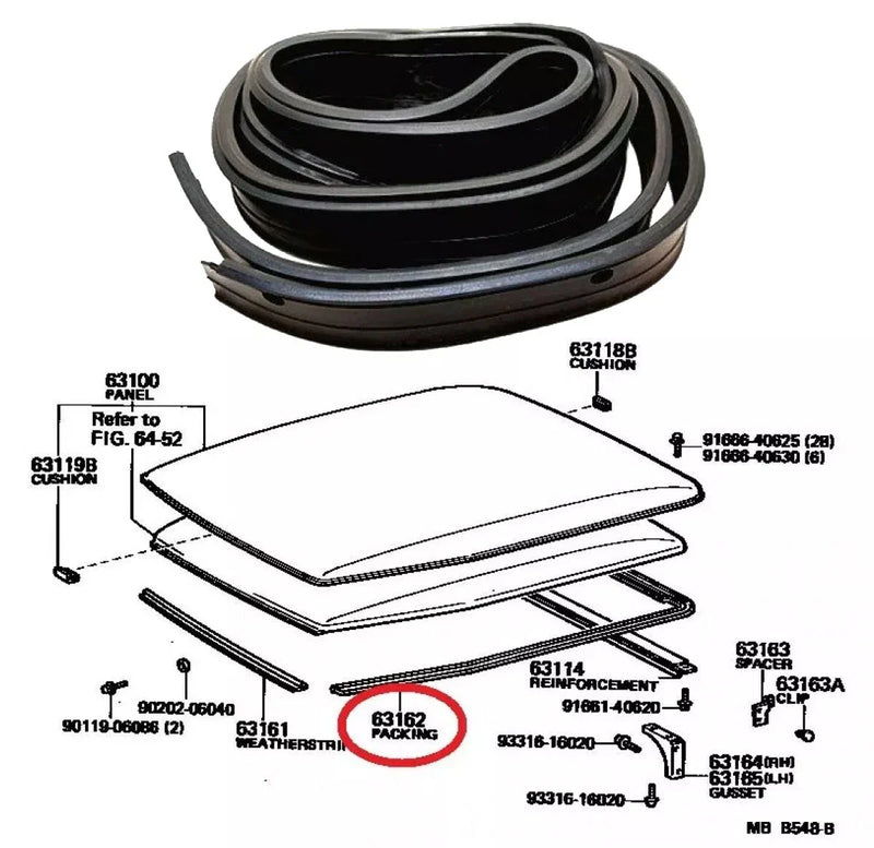 Toyota Land Cruiser 40 Series Rear Weatherstrip Seal (1960-1984)