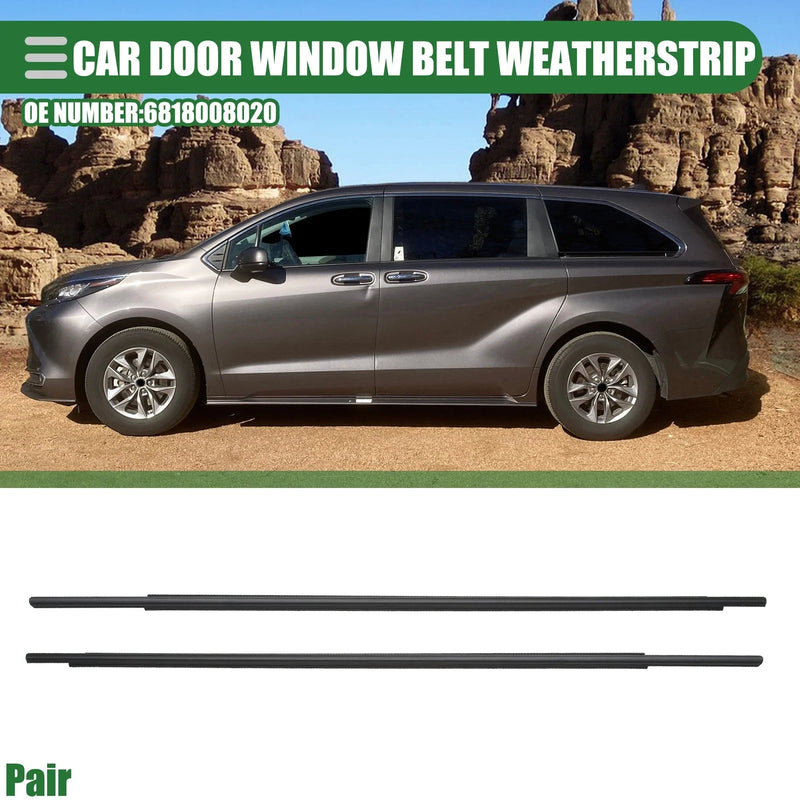 Toyota Sienna Rear Left Right Door Window Belt Weatherstrip (2011-2020)