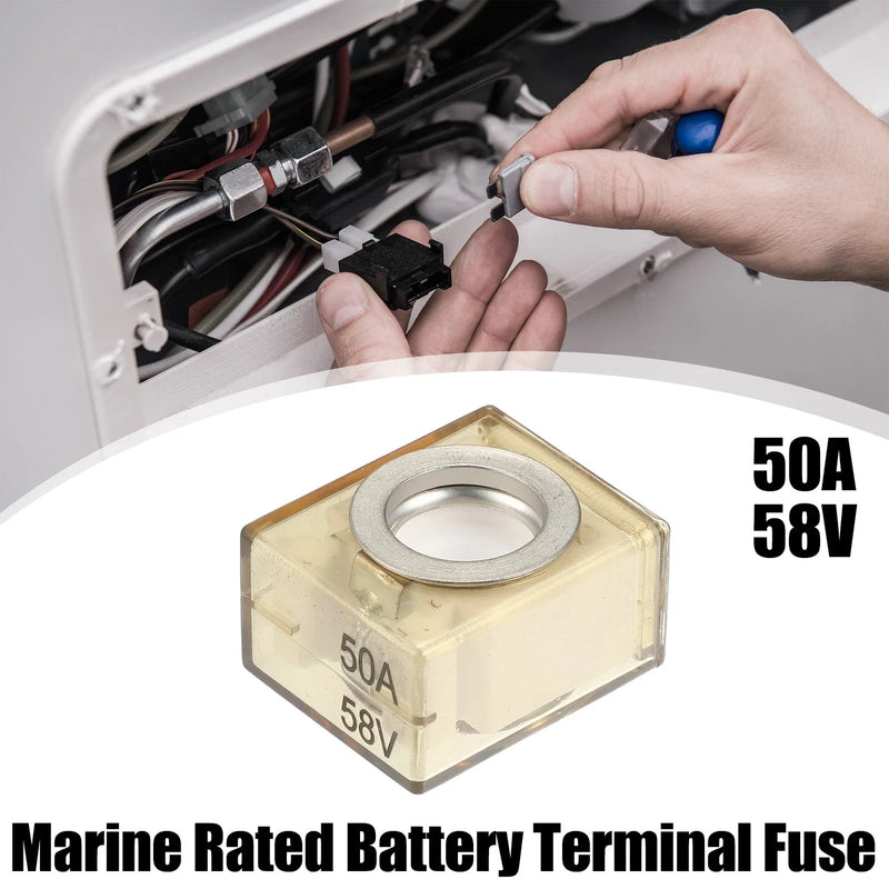 Waterproof 50A Fuse Terminal Marine Rated 58V Maximum