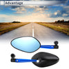 Motorcycle Rear View Mirror Handlebar Mirrors Black Blue Aluminum Alloy
