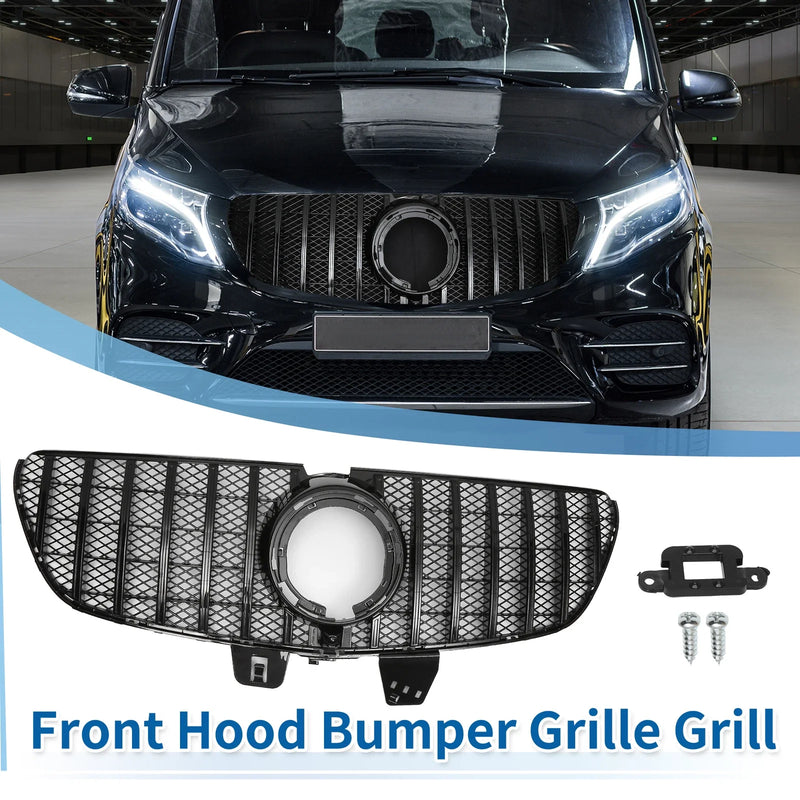 Mercedes-Benz V-Class (2020-2024) Glossy Black Front Upper Bumper Grille