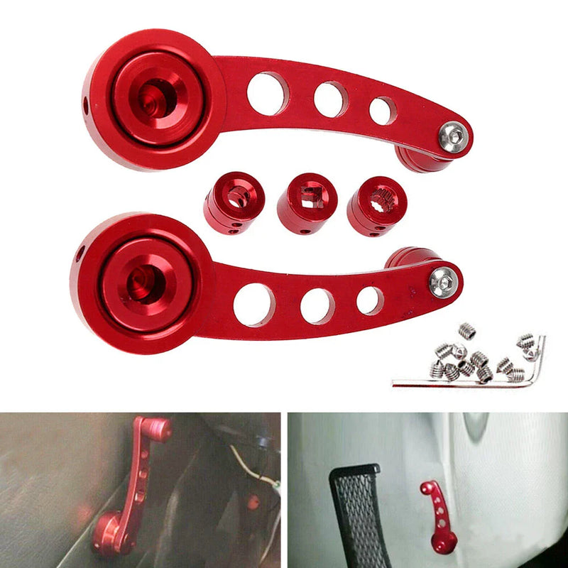 Truck Pickup Door - Red 2 x Billet Aluminum Window Crank Handles