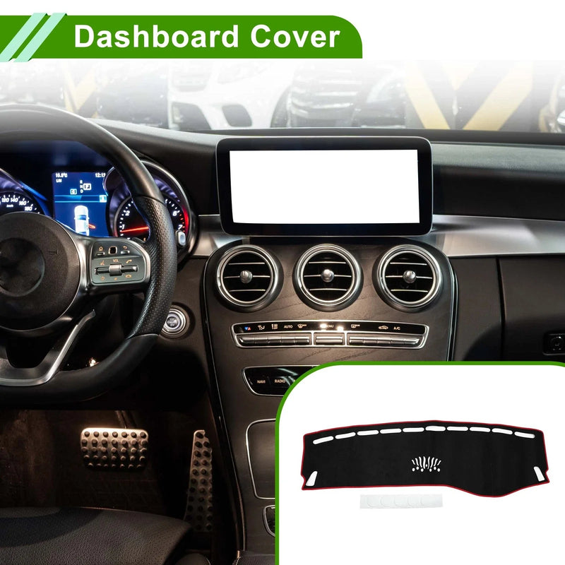 Mercedes Benz C Class W205 2015-2021 Black Red Dashboard Cover Mat