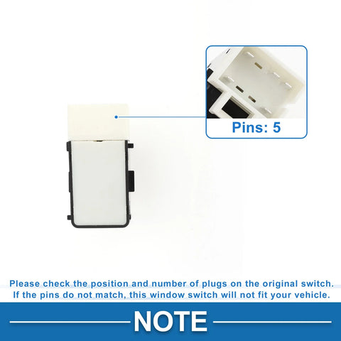Chevrolet Impala Rear Power Window Switch Buick Lacrosse (2009-2009)