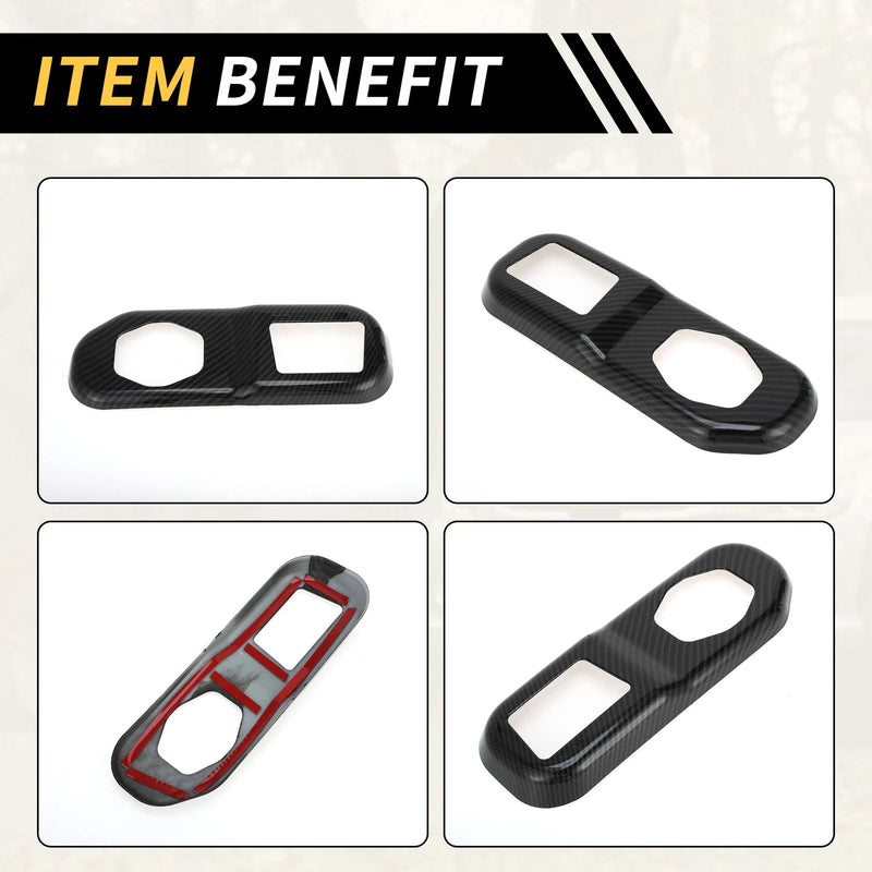 Jeep Wrangler JL JLU (2018-2024) Carbon Fiber Black Rear Trunk Lock Panel Cover
