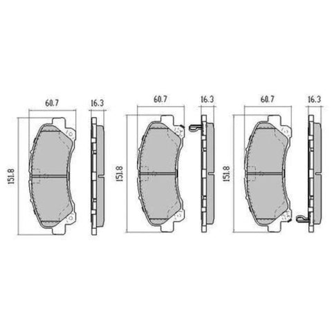 Isuzu Dmax Front RDA Heavy Duty Brake Pads & Shim Hardware