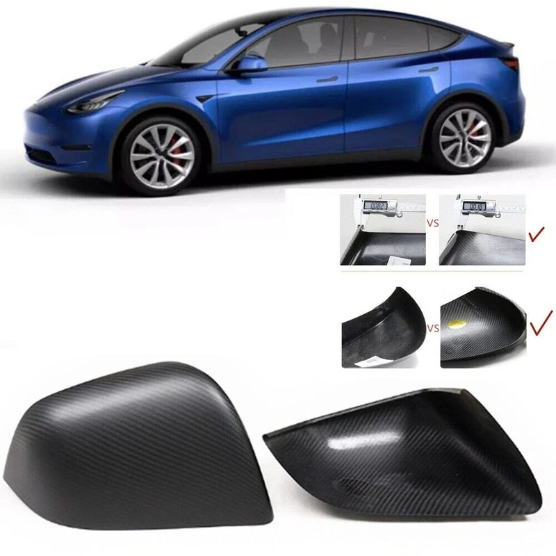 Tesla Model Y Carbon Fiber Rear Mirror Cover (2020-2023)