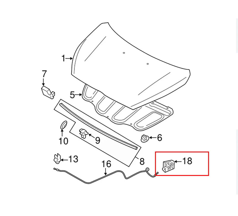 Montero Pajero Sport Hood Lock Release (2015-2022)