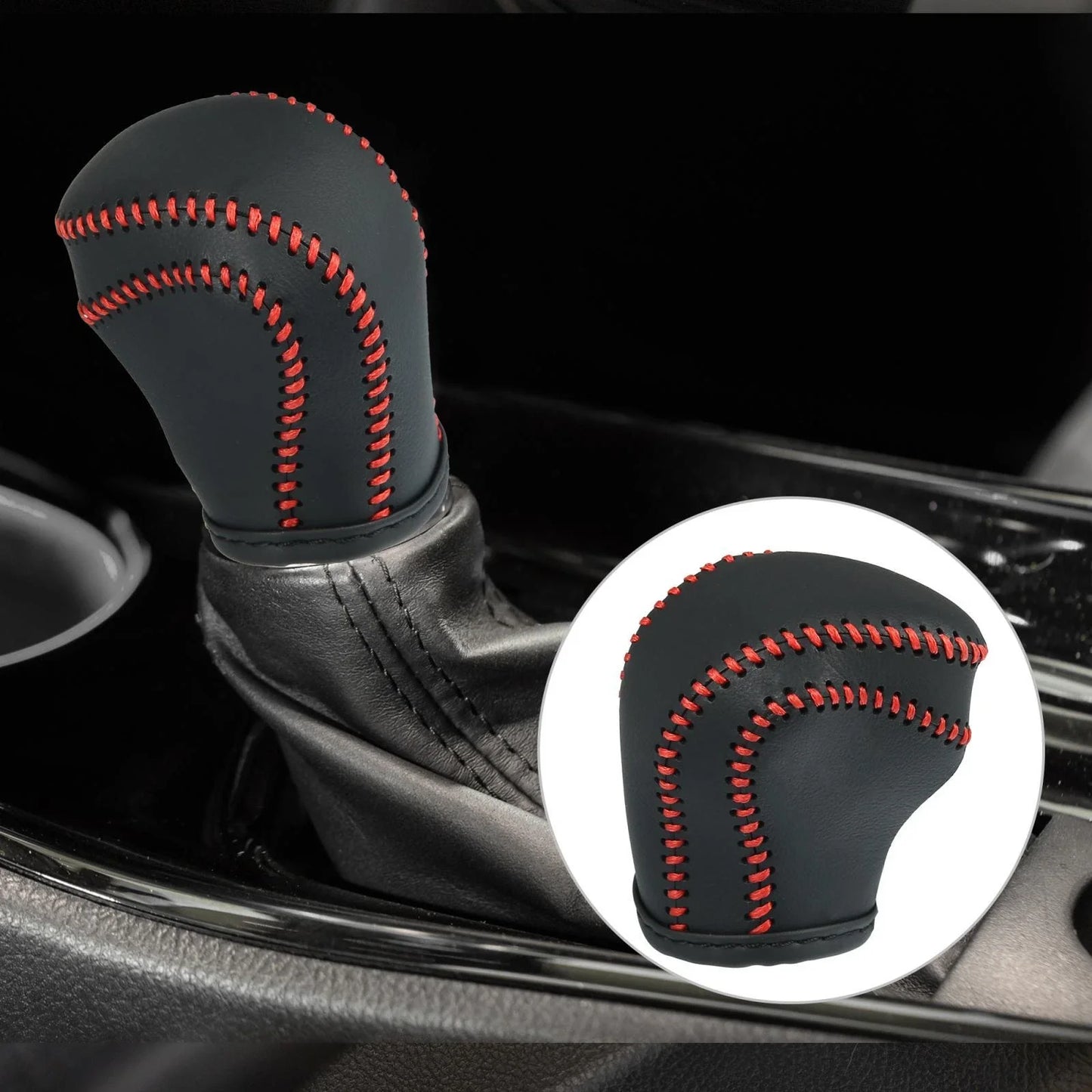 Gear Shift Knob Cover Protector with Red Thread for Toyota C-HR (2017-2021)