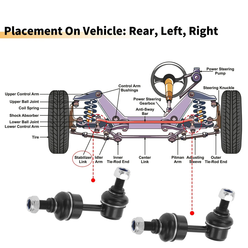 Hyundai Santa Fe XL Rear Sway Bar Links (2013-2019)