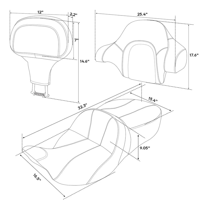Harley Electra Glide FLHT Seat Cushion Backrest (2014-2023)