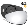 Ford B-Max, Fiesta Left Side White Mirror Glass w/ Back Convex Heated (2012-2019)
