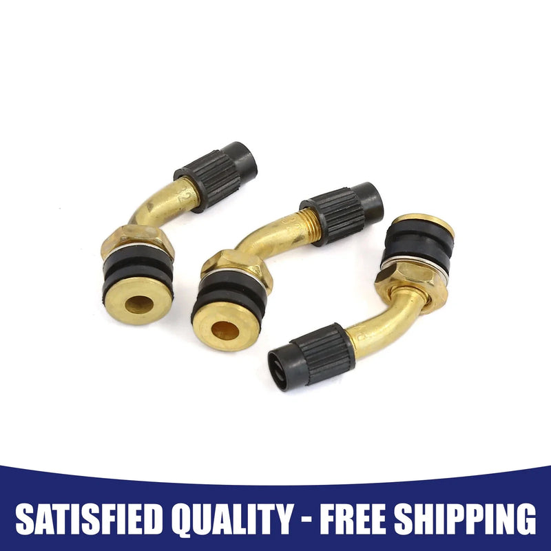Motorcycle 3 x Brass Angled Tubeless Tyre Tire Valve Stem