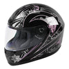 DOT S-XXL Adult Pink Black Butterfly Full Face Motorcycle Helmet
