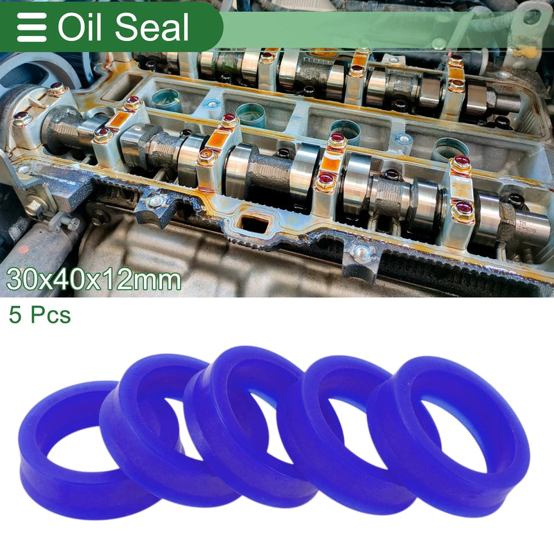 Oil Seal 30x40x12mm TPU Rotary Shaft Seal High Pressure Blue 5 Pcs