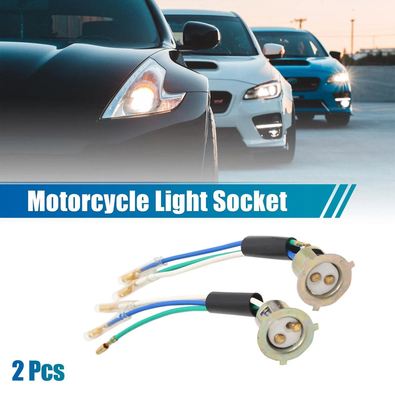 JH70 2 x 3 Wire Motorcycle Headlight Wires Harness Connector Sockets