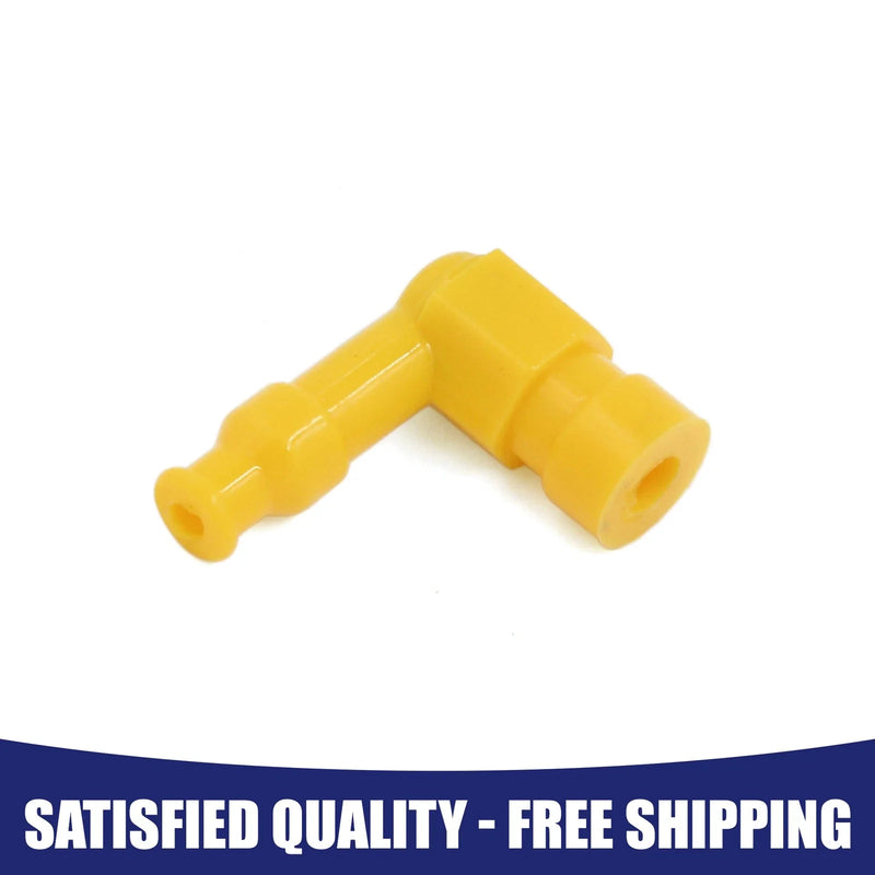 Motorcycle 1x Yellow Silicone 90 Degree Bent Angled Spark Cap Cover