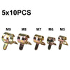50 5-9mm Fastener Spring Clip Clamp Assortment