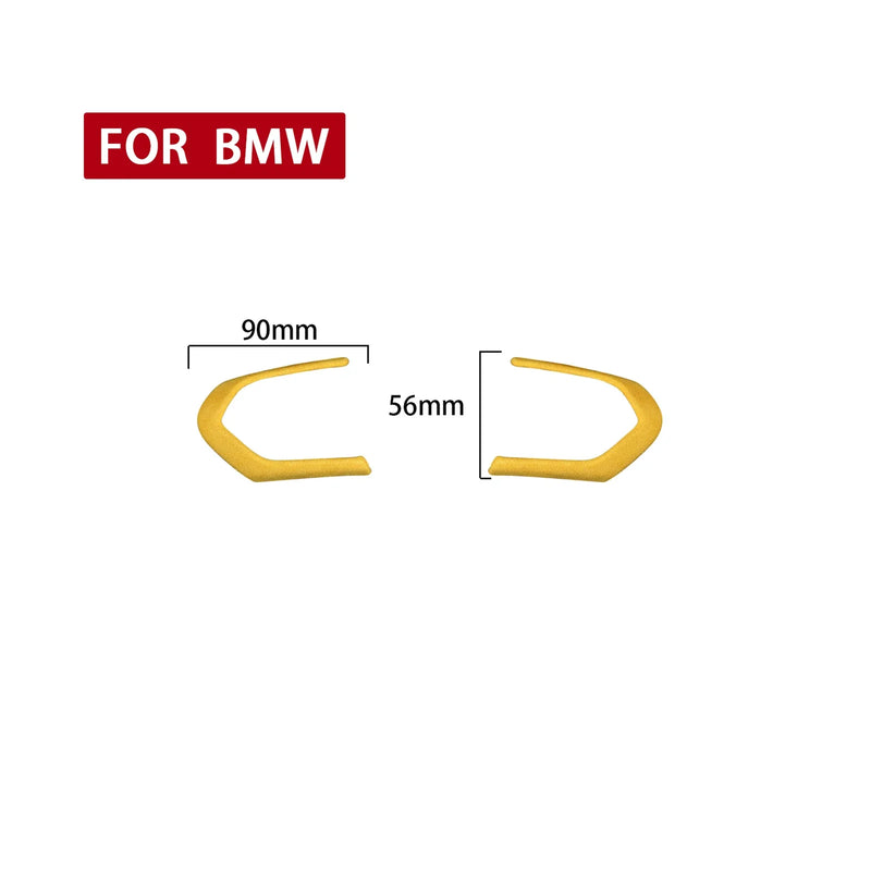 BMW F20 F22 F30 F32 F10 F06 2 x Yellow Leather Steering Wheel Covers (2011-2020)
