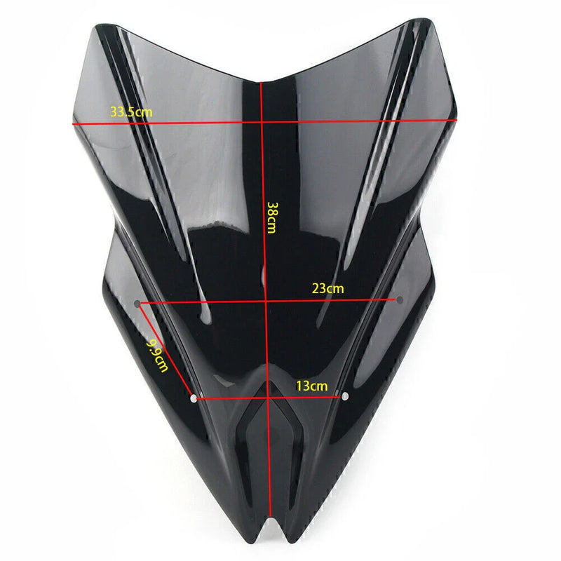 Kawasaki Ninja 650 ABS Motorcycle Windscreen Black Windshield (2017-2019)