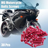 30pcs / M6x30mm / Motorcycle Aluminum Alloy Hex Socket Fastener Bolts Screws