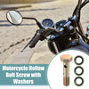 Motorcycle 2 x M6x1 28mm Length Hollow Bolt Screws with Washer