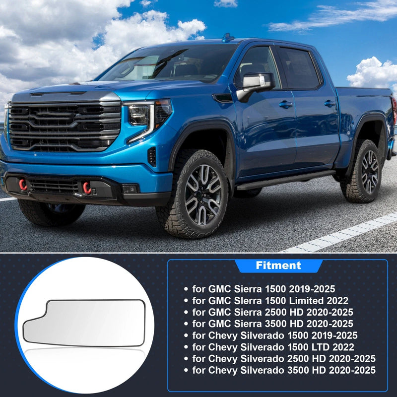 Chevy Silverado & GMC Sierra Left Side Heated Rearview Lower Mirror Glass