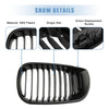 BMW 335i Signal Slat Matte Black Front Upper Hood Bumper Grille Grill Pair