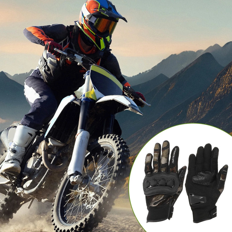 Make Model Gloves / XXL / Motorcycle Breathable Leather Full-Finger Outdoor Brown 1 Pair