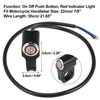 Motorcycle 7/8 22mm Handlebar Control Horn Start Switch with Lock Red Light