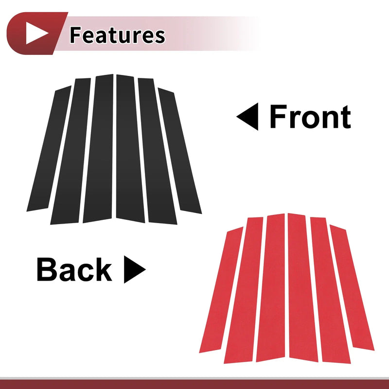 Honda CR-V (2008-2011) Black 6 Pcs Car Door Pillar Window Trim