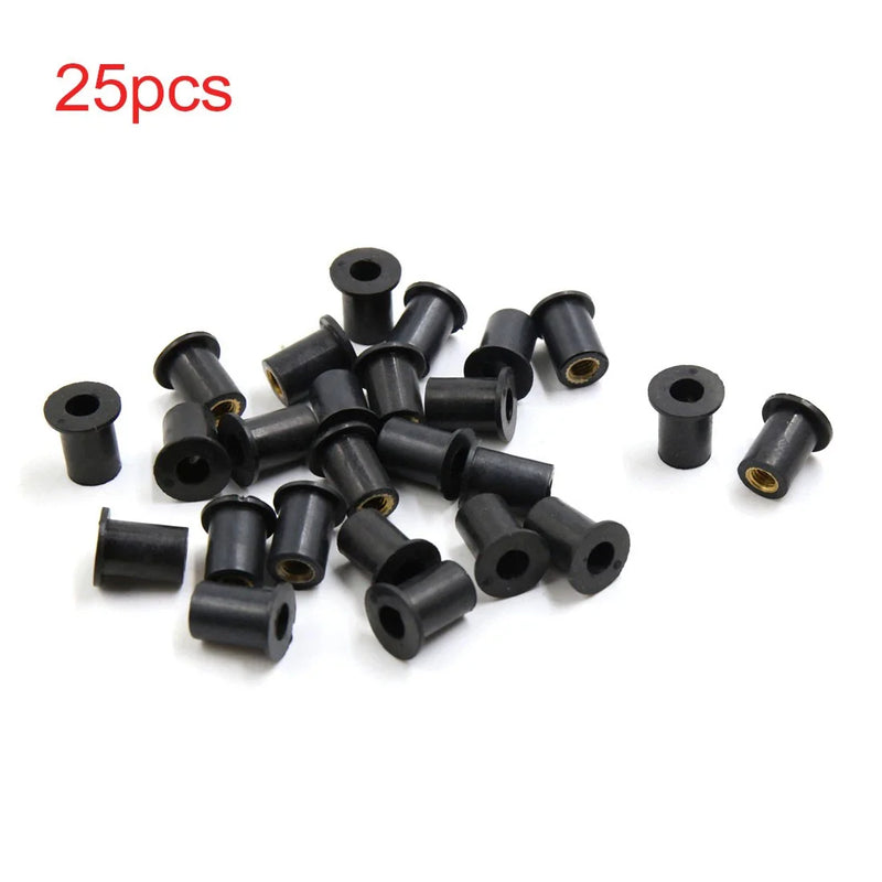 Motorcycles Well Nuts / 25pcs Black Rubber M5 Windscreen Fastener