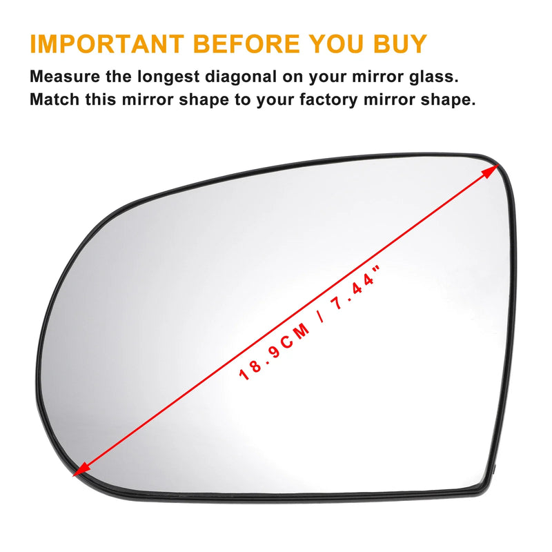 JEEP GRAND CHEROKEE, Compass Left Side White Convex Heated Mirror Glass