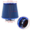 3 Inch Universal Blue Car Inlet Short Ram Cold Air Intake Filter