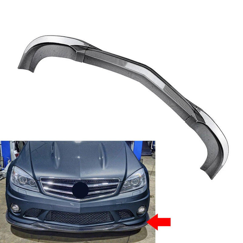 Mercedes Benz C Class W204 C63 Sedan Front Bumper Spoiler Lip (2007-2010)