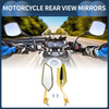 Motorcycle Light Yellow Gold Tone Rear View Mirrors 2 x M8/M10