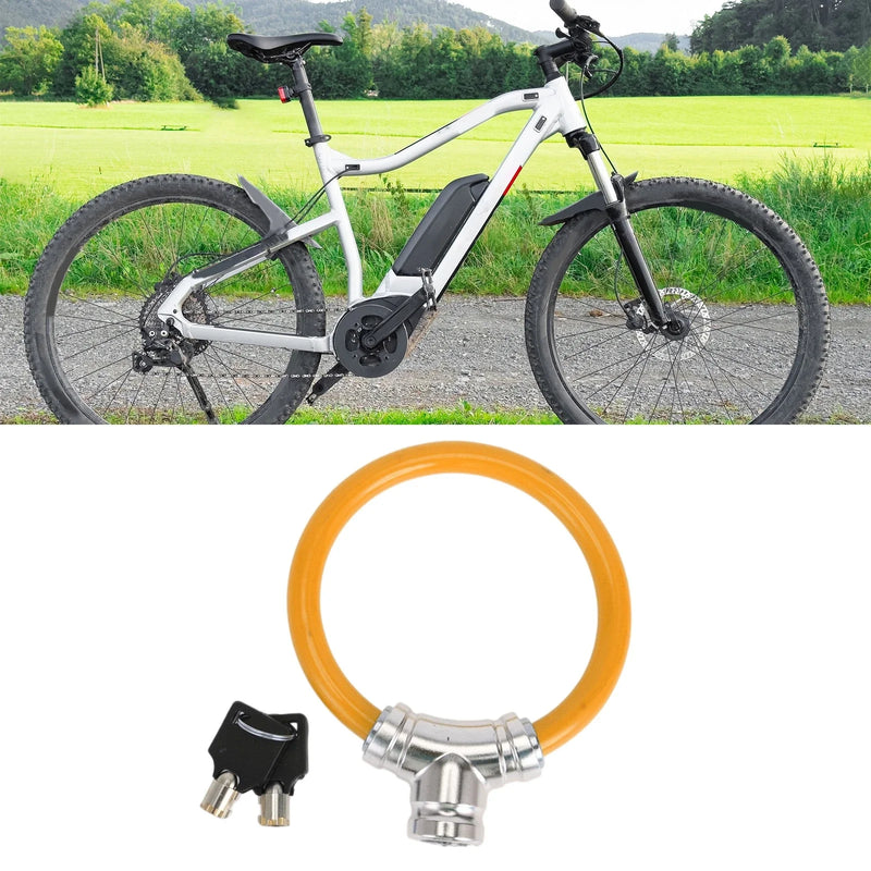 Bike - Orange Portable Anti-Theft Bicycle Lock Mini Ring Cable