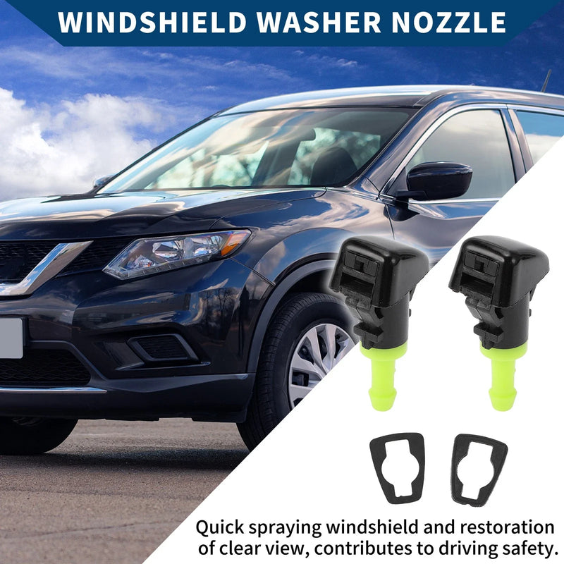 Jeep Patriot (2007-2017) Black Green 2 x Front Windshield Washer Nozzles
