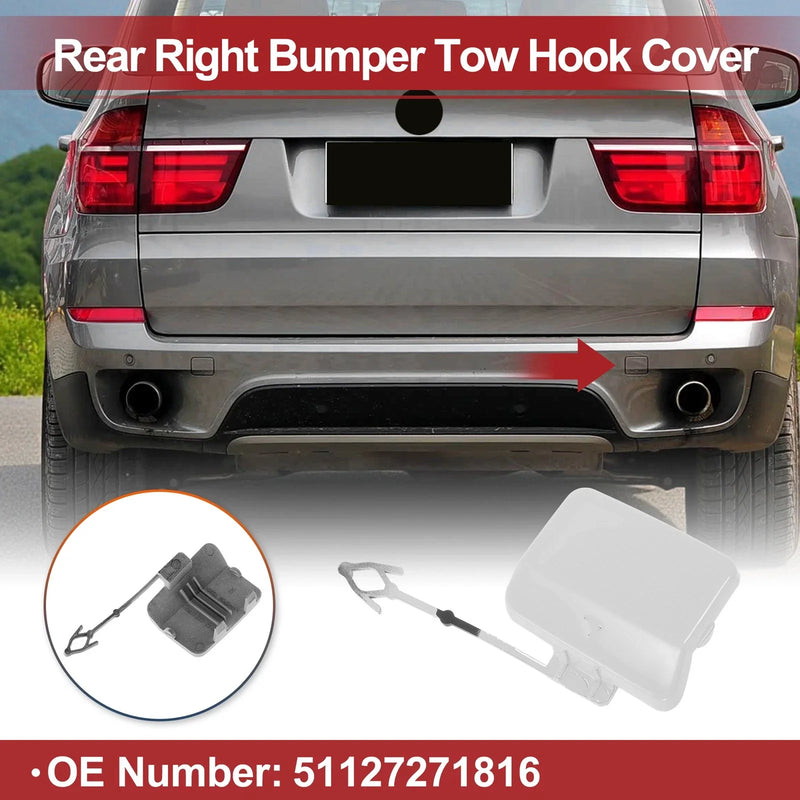 BMW X5 E70 White Tow Hook Cover Cap (2011-2013)