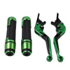 Yamaha FJR XJR 1300 Folding Green Brake Clutch Lever Grip Set (2001-2023)