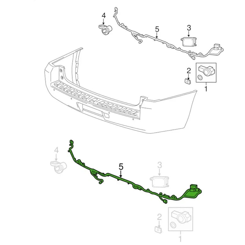 Cadillac Escalade Rear Object Alarm Sensor Wiring Harness (2002-2023)