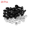 Motorcycle 20pcs M6 Black Aluminum Alloy Hex Socket Head Bolts