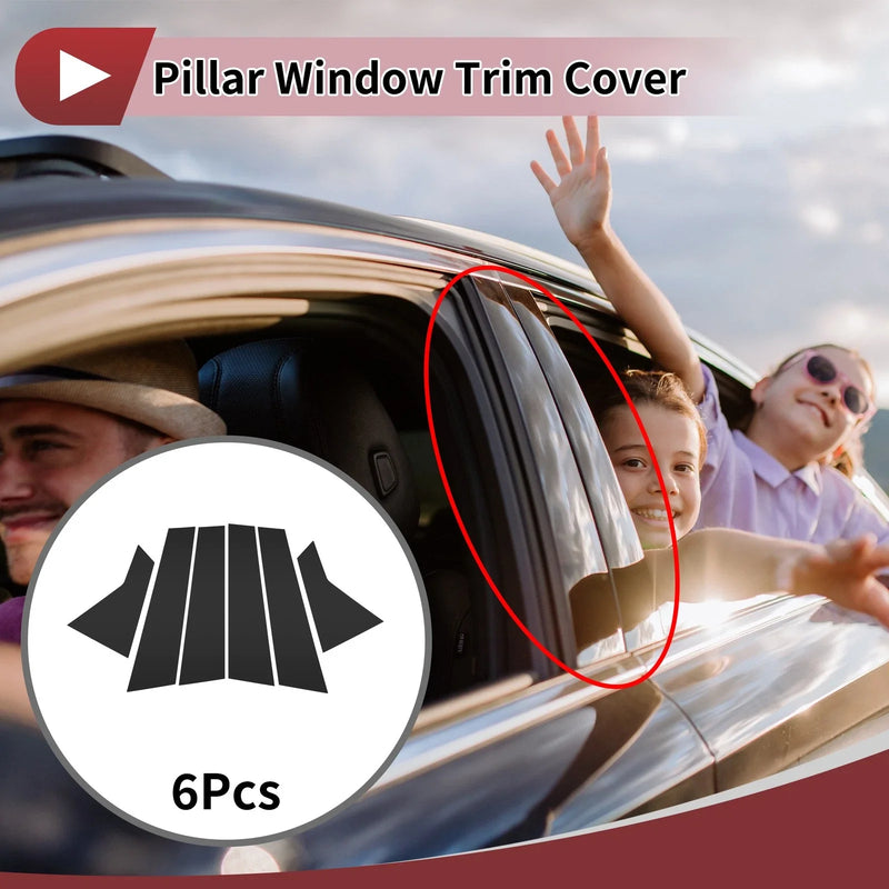 Honda Civic Sedan Black 2016-2021 Door Pillar Window Trim