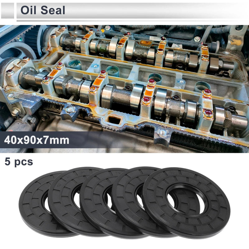 Make Model Oil Seal 40x90x7mm Nitrile Rubber Black 5 pcs